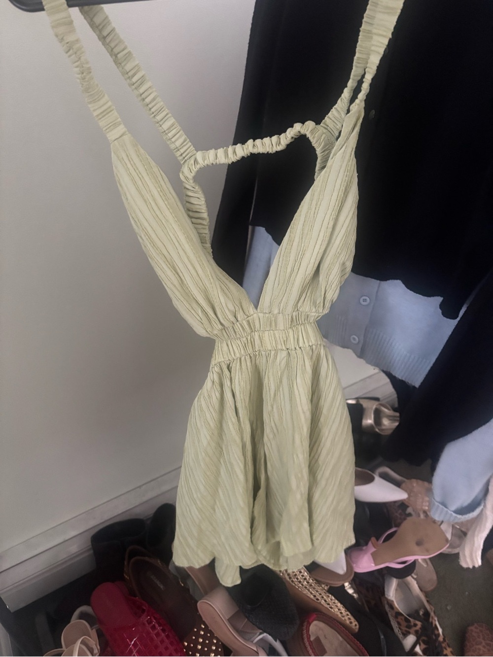 Light Green Strappy Summer Dress